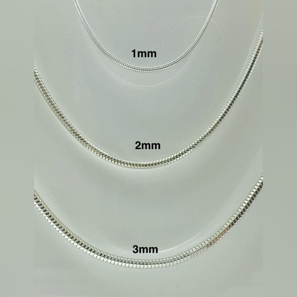 Genuine Italian 925 Sterling Silver 2mm or 3mm Snake Chain 18in/45cm Brand New - Picture 9 of 10